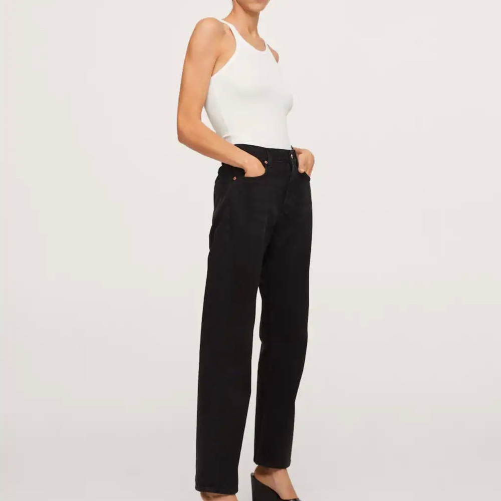 mango x pernille teisbaek black straight leg jeans